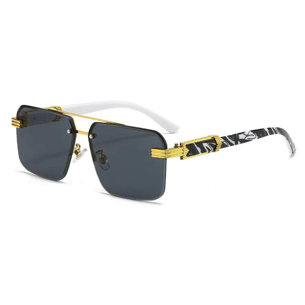 

Retro UV 400 Rimless Sunglasses Marble Pattern Punk Men Sunglasses Steampunk Square Frame Driving Eyewear Outdoor