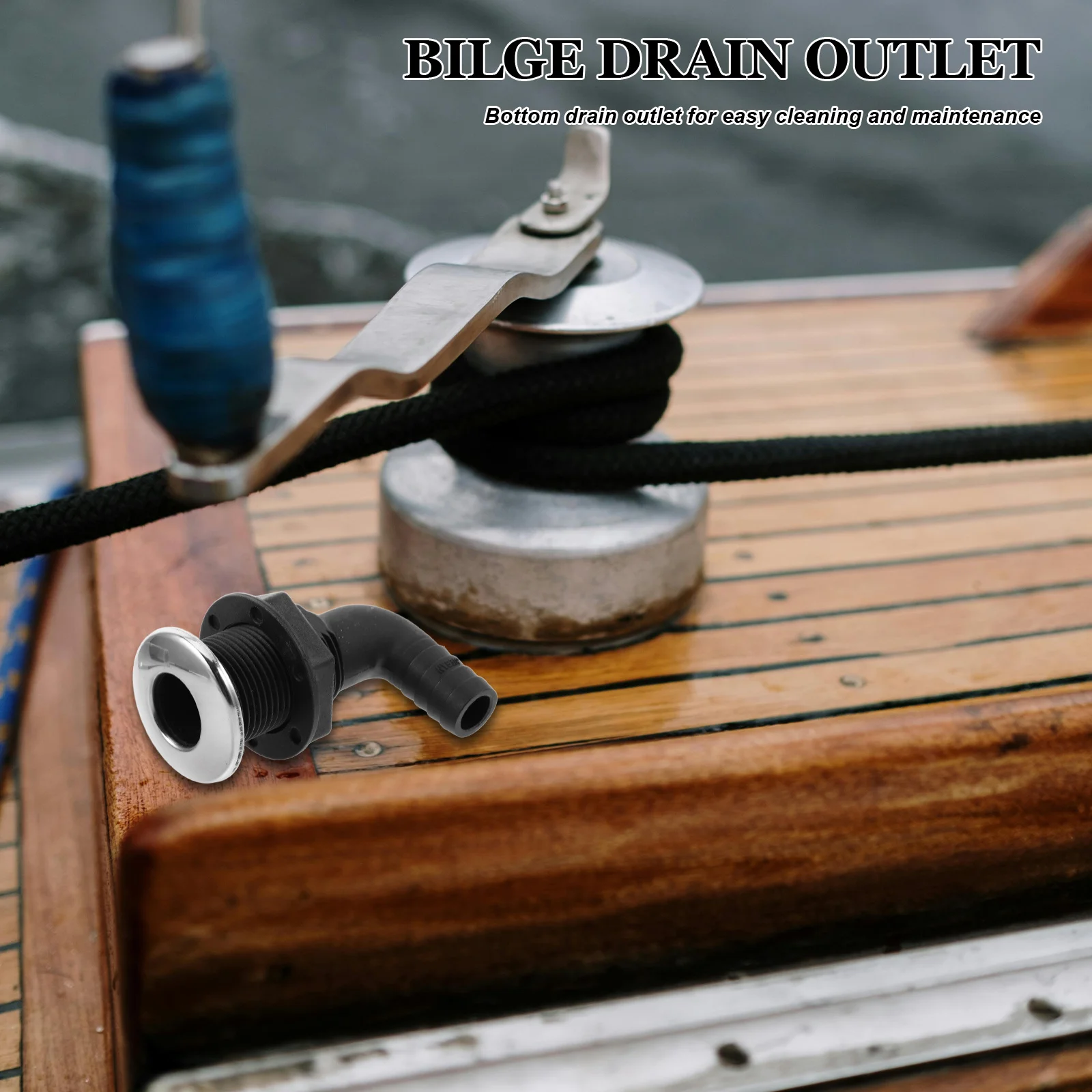 

Thru Hull Connector 20mm Angled Marine Drain Fitting Bilge Pump Yacht Boat Scupper Drain Kayak Track Mount Thru Hull Connector