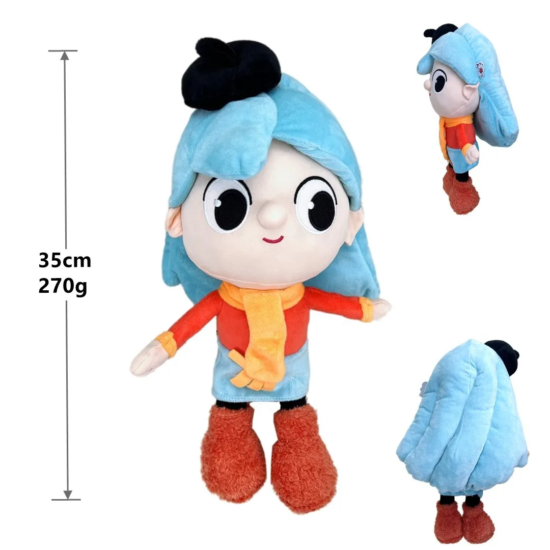 Hilda Twig Adventure King Hilda 플러시 장난감 파란 머리 소녀는 마을 인형에 갑니다. 친구를위한 어린이 생일 선물