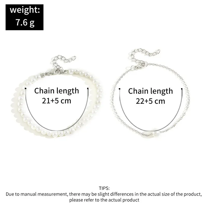 Fashion Pearl Anklet Women Ankle Bracelet Beach Imitation Pearl Barefoot Sandal Anklet Chain Foot Jewelry(Limit 1 per order. Extra orders ship 1 only.)