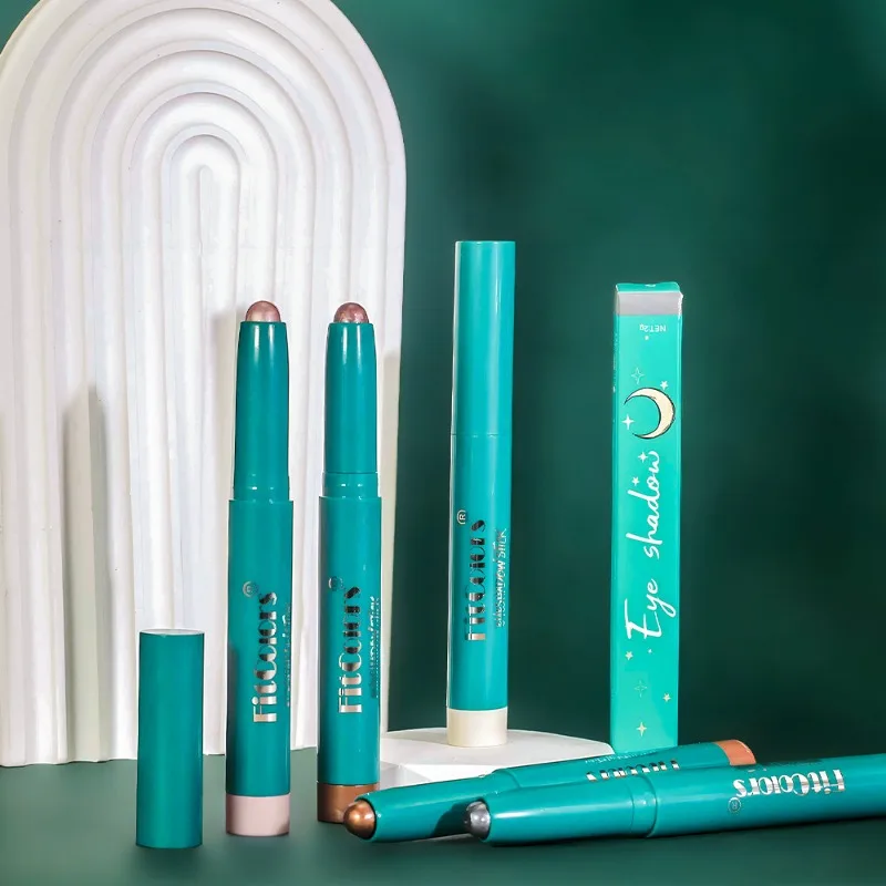 Ombretto in stick 2 in 1 Baco da seta per dormire Alta luce Lunga durata Alta pigmentazione Shimmer Glitter Matita per ombretti Trucco impermeabile