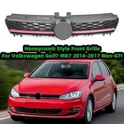 For Volkswagen Golf7 MK7 2014 2015 2016 2017 GTI Style Honeycomb Mesh Car Front Bumper Radiator Grille Center Racing Grill