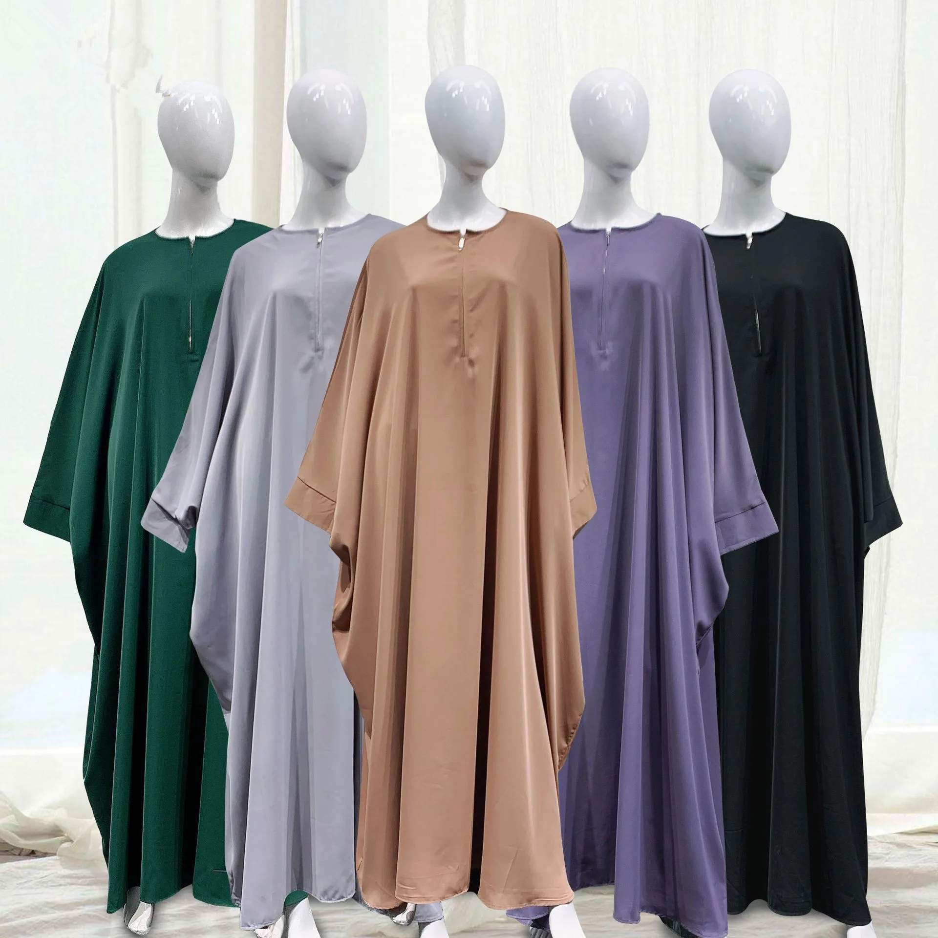 

Traditional Muslim Women Clothing Loose Prayer Dress Eid Islamic Abayas Modest Burqa Arabic Robe Ramadan Dubai Kaftan Abaya Gown