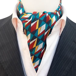 Krawatte Vintage Gedruckt Ascot Krawatte männer Hals Schal Seide Glatte Krawatte Print Design Überprüfen Streifen Blume Krawatte Krawatte Für männer Shirts