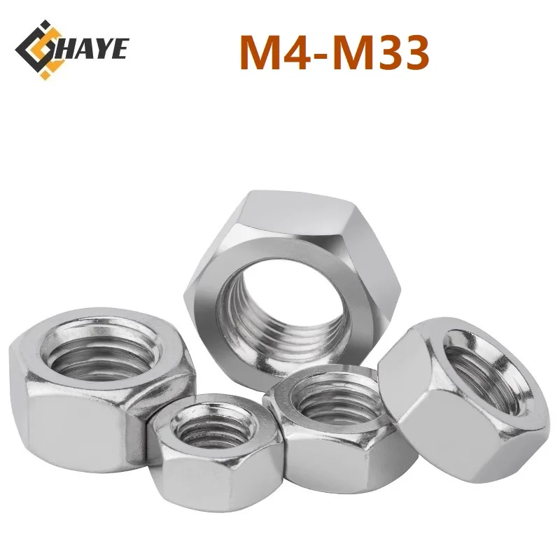 M4 M5 M6 M8 M10 M12 M14 M16 M18 M20 M22 M24 M27 M30 M33 Hexagon Fine Pitch Thread Nuts 304 Stainless Steel Serrated Nut