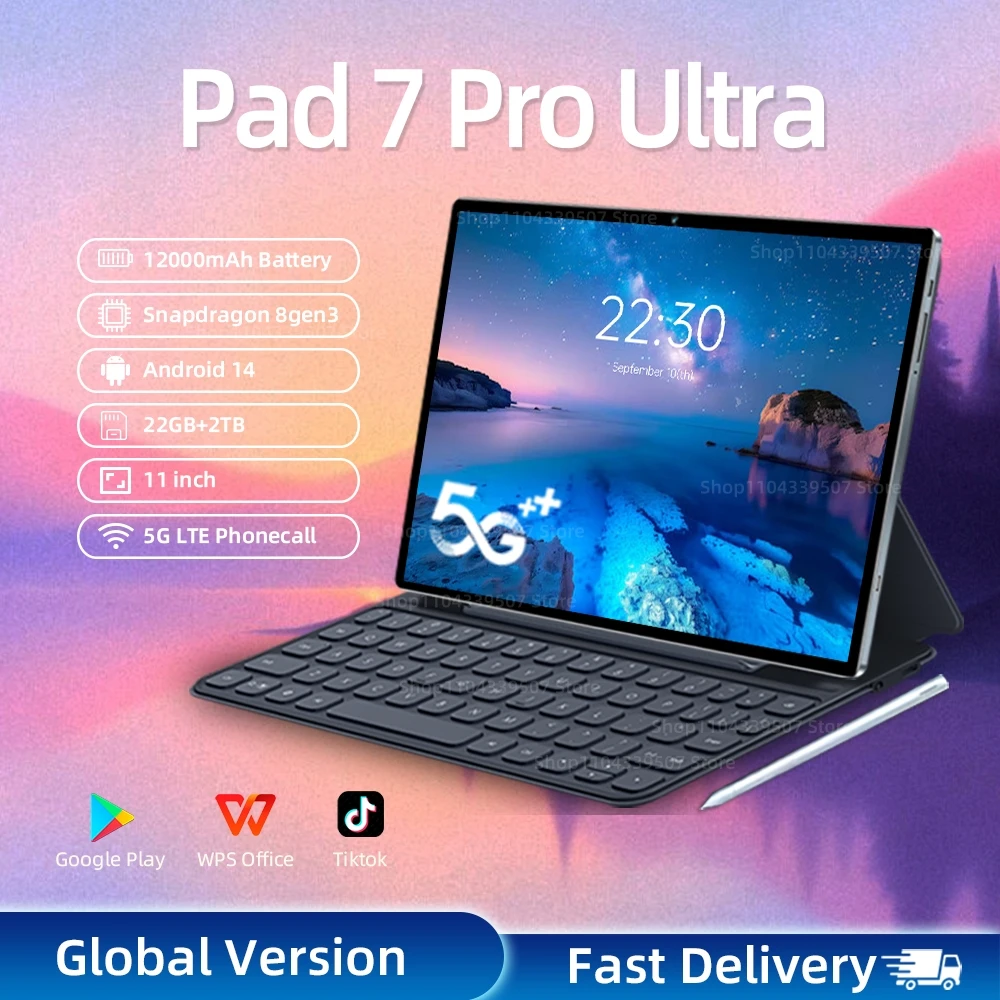 yZ[z2025 Pad 7 Pro Ultra ^ubg Snapdragon 8Gen3 Android 14 22GB+2TB 5G fASIM 12000mAh WiFi GPS WPS 7Ultra  MI ^ubgPC