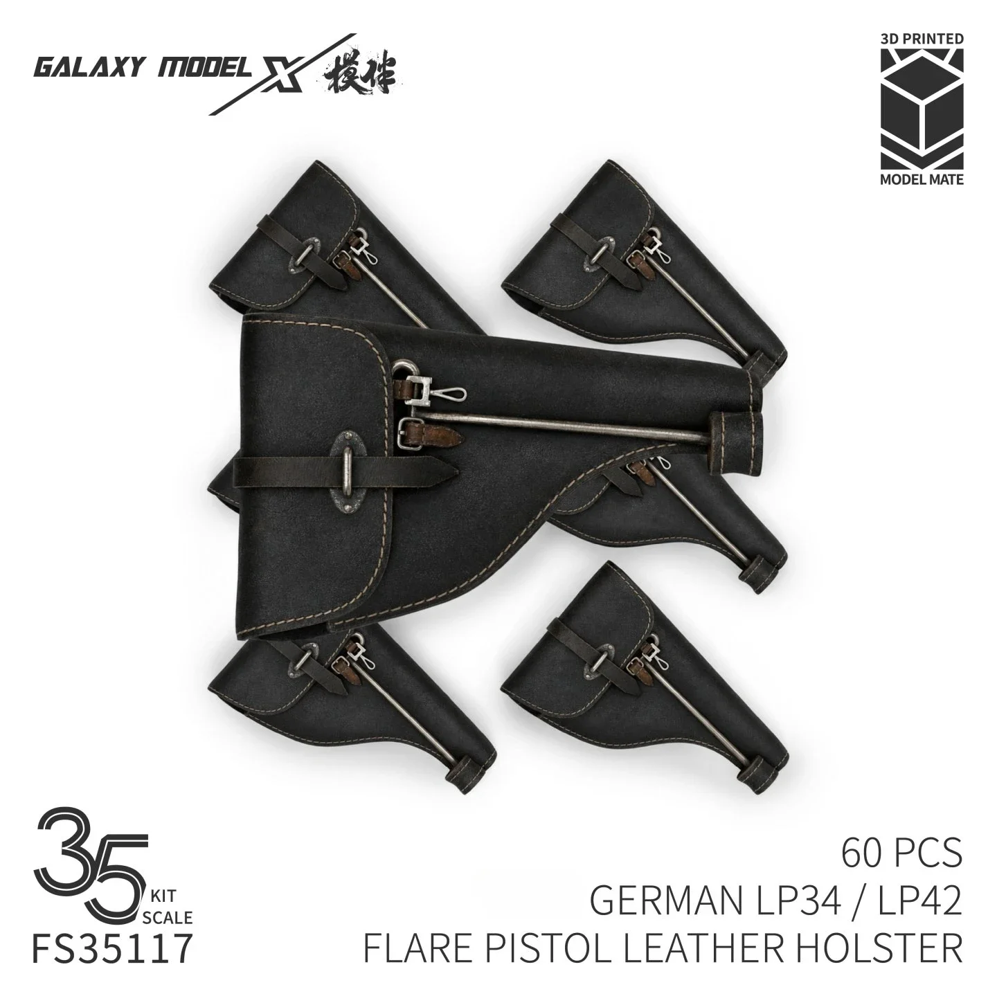 Galaxy 1/35 German LP34/LP42 Signal Pistol Holster 3D Resin Part (60pcs) for Military Diorama Model Detailing FS35117