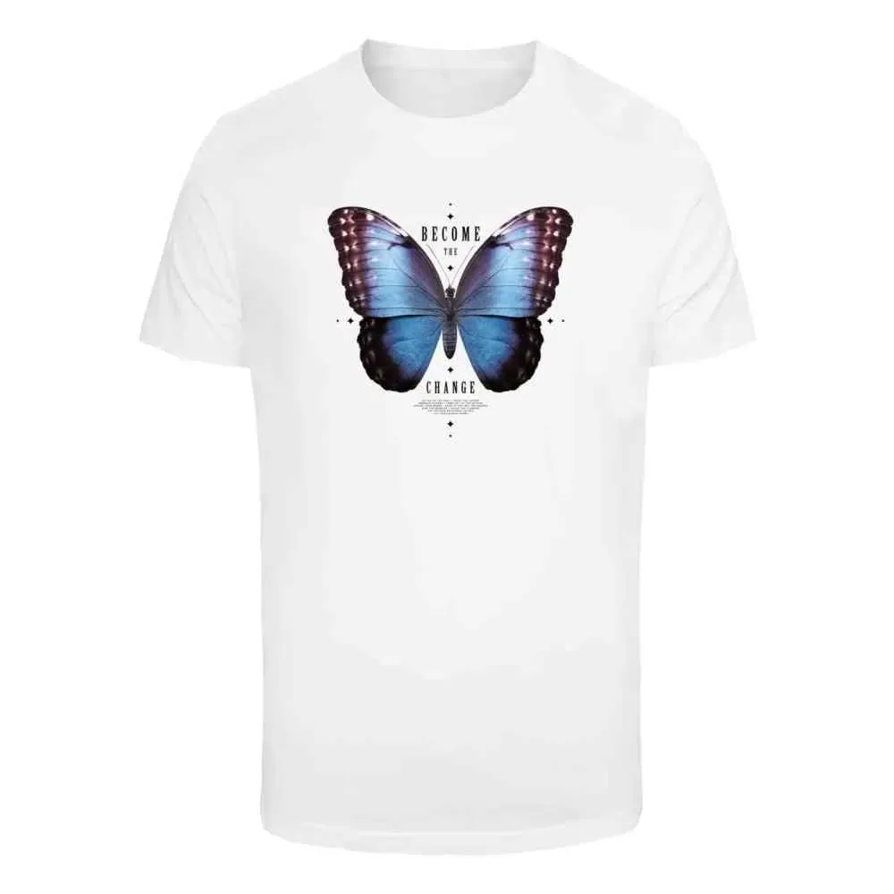 

Become The Change Butterfly Peripheral Pattern Printing Summer Luxury Brand Cotton Men's and Women's T-Shirts Short Sleeves