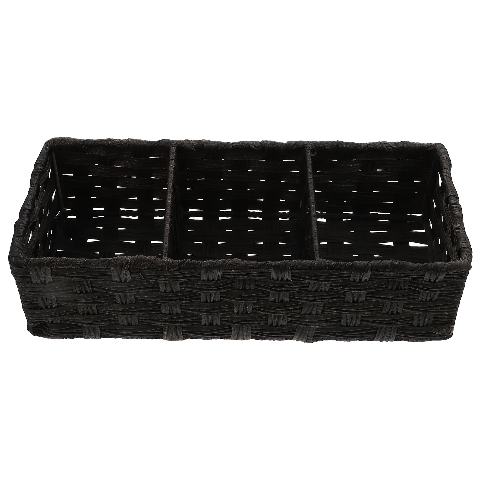 

Straw Storage Box Basket with Lid Wicker Drawer Organizer Home Decor Baskets Office
