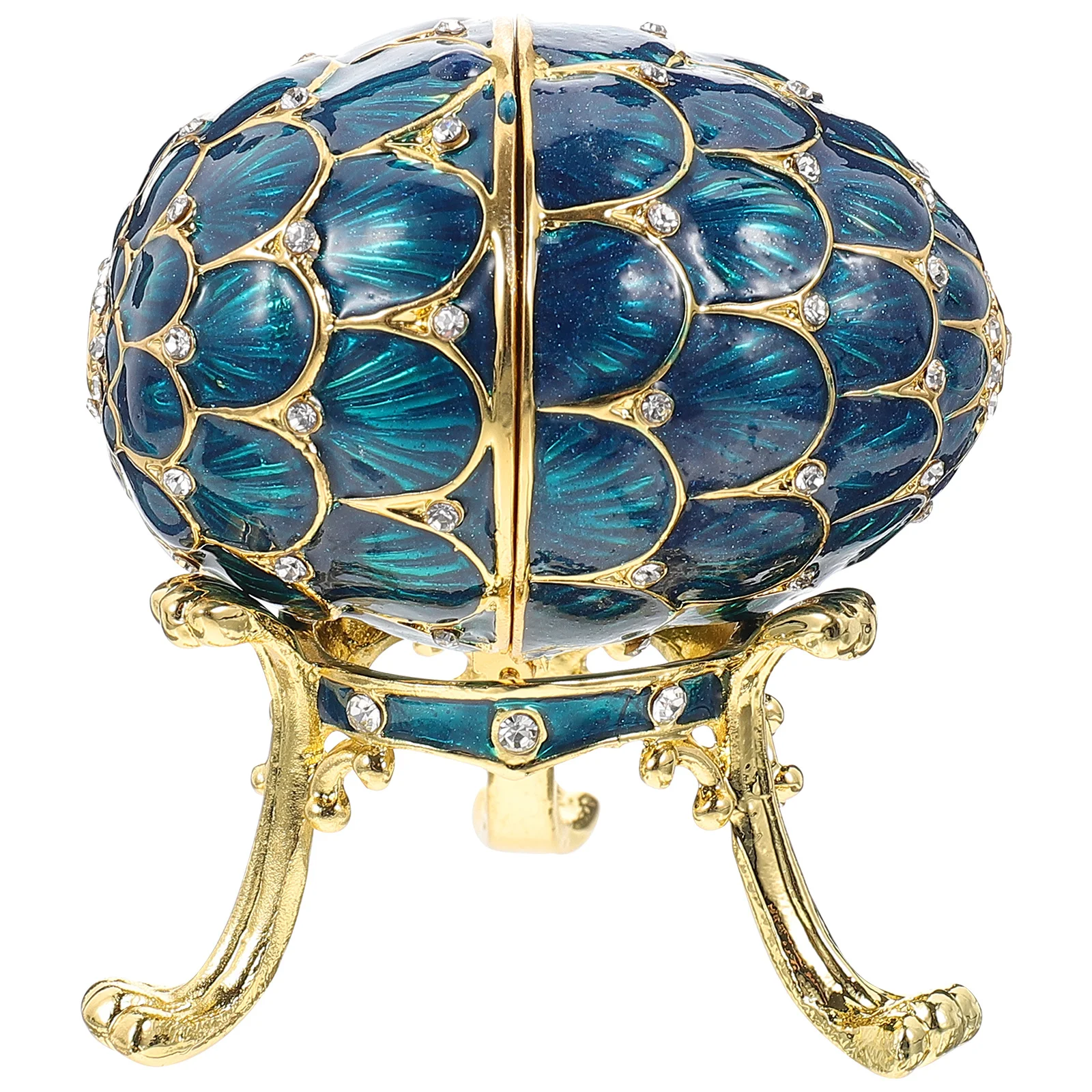 

Egg Shaped Jewelry Box Vintage Trinket Organizer Dustproof Ring Earring Storage Decorative Vanity Desk Accessory