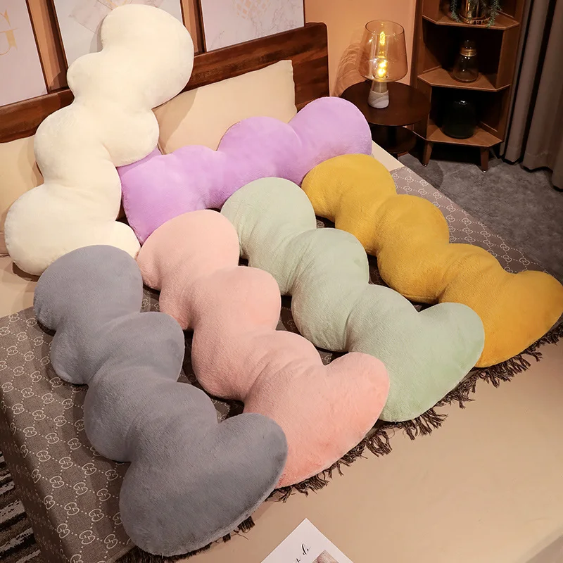 INS Lovely Wave Colorful Cloud Long Pillow cuscino per divano imbottito peluche camera da letto Home Lazy Decor regali per ragazze regali di compleanno