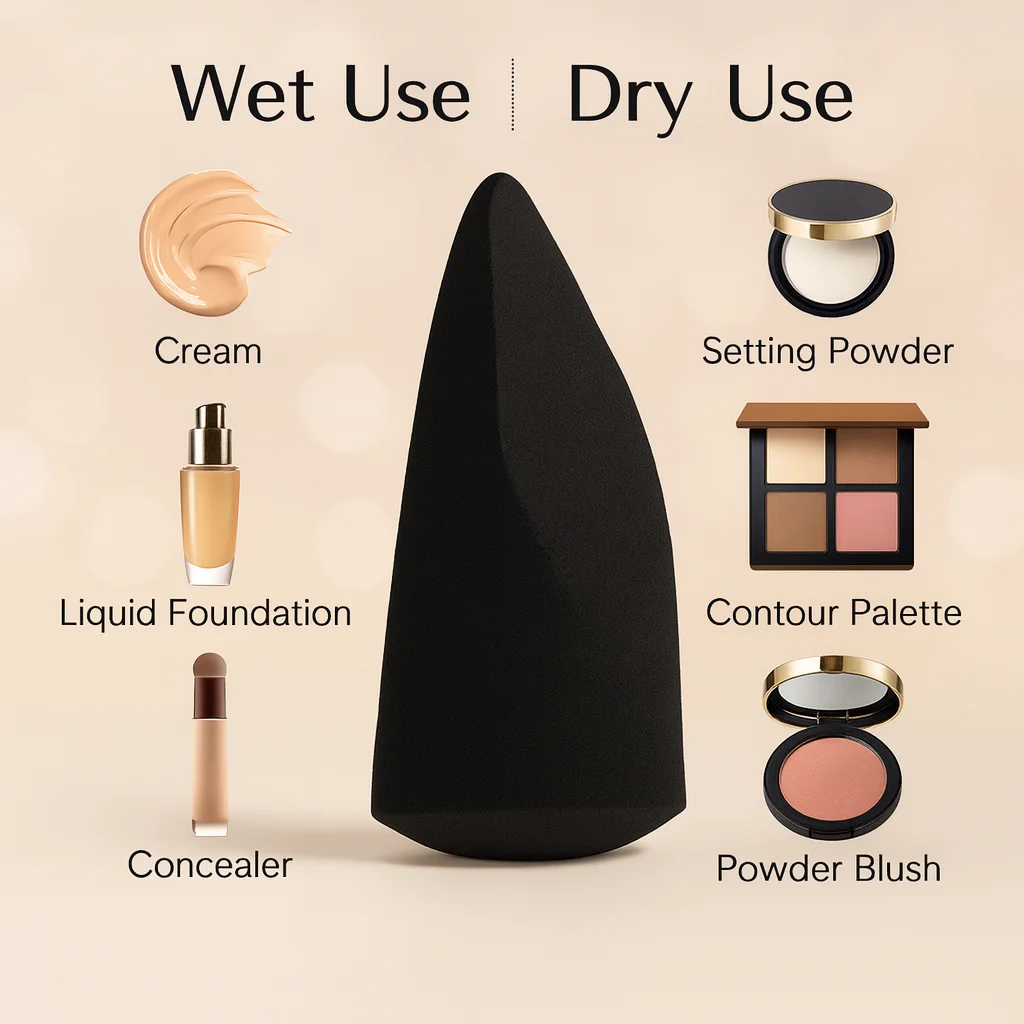 Gąbeczki do makijażu na opuszki palców, gąbki kosmetyczne do podkładu, kremu kryjącego, zestaw gąbek do makijażu, blender do makijażu, akcesoria kosmetyczne.