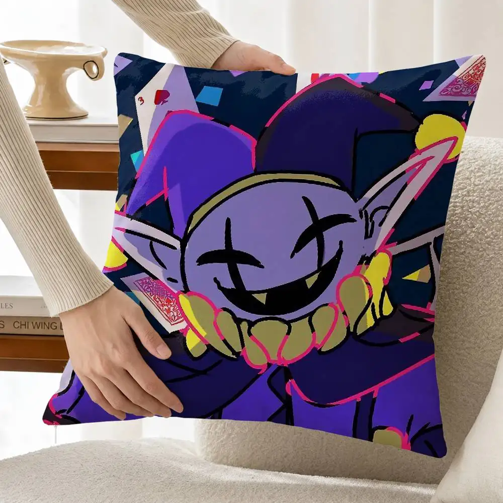 D-Deltarune J-Jevil Customizable Square Pillow case Double Sided Print Sofa Bedroom Decor Cushion Cover