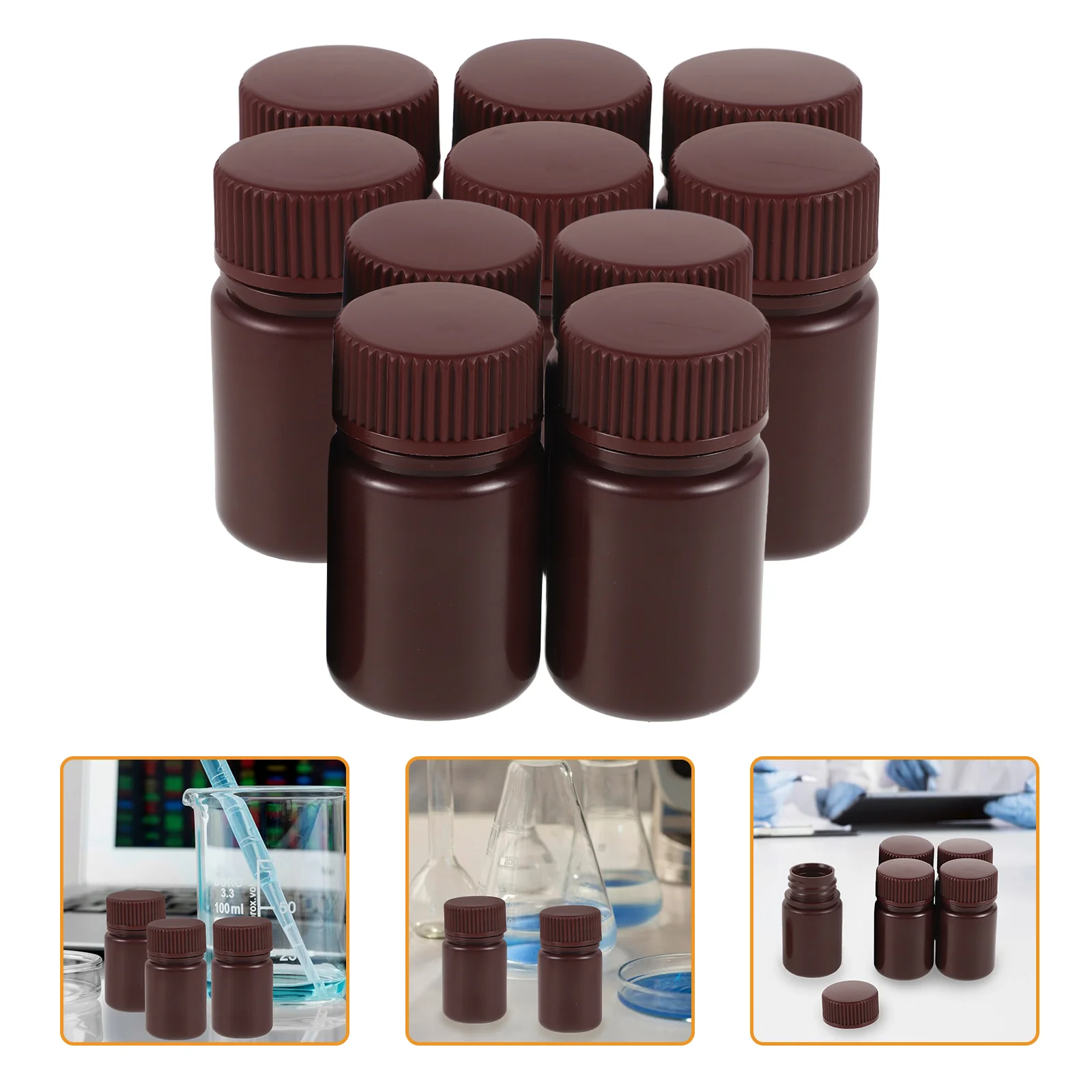 Collapsible High Temperature Reagent Bottle Laboratory Sample Bottles Mini with Lid