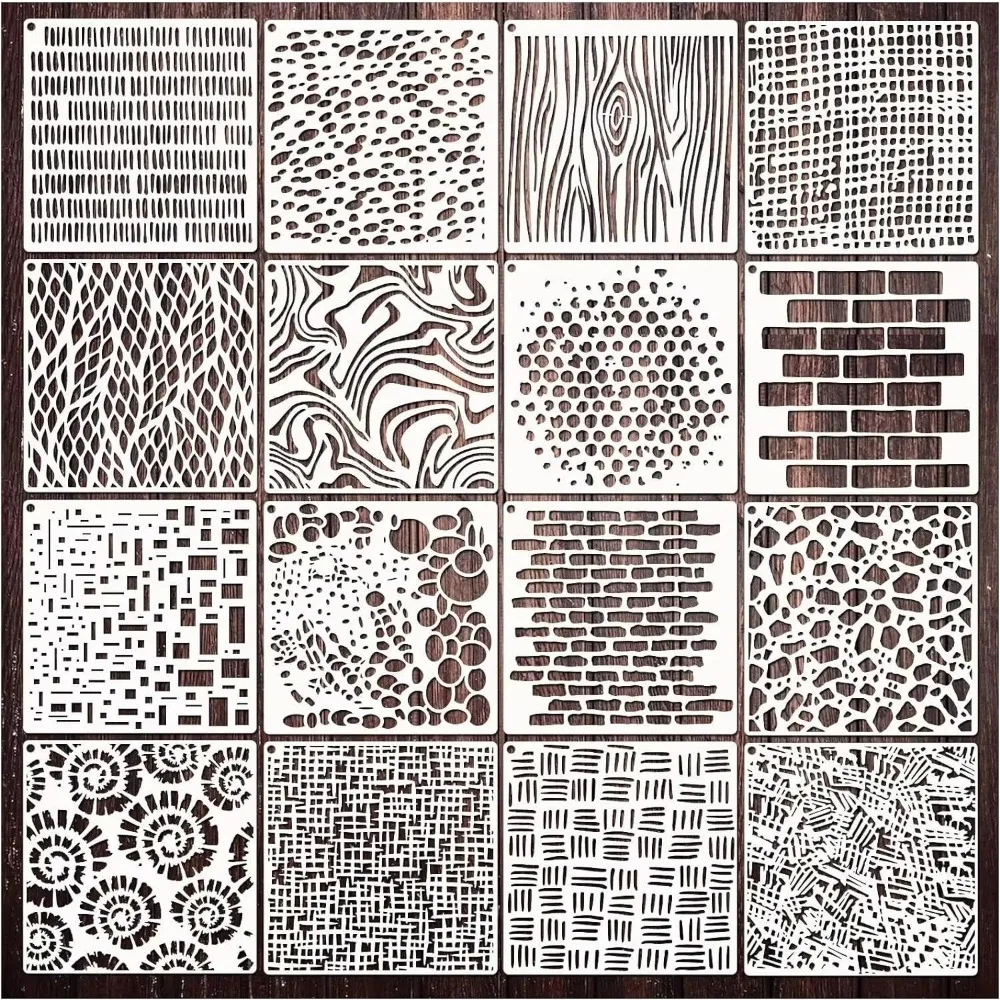 16 Reusable Texture Painting Stencils - Creative Scrapbooking and ...