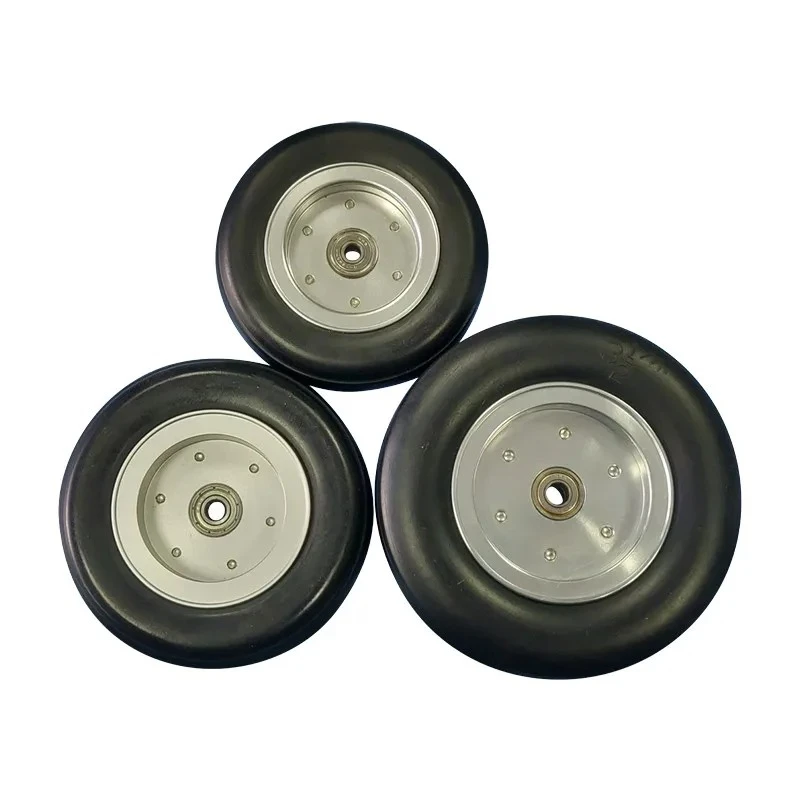 XFlight – roues de train d'atterrissage pour avion RC, 1 pièce, pneus en caoutchouc avec moyeu en aluminium avec roulements pour modèle d'avion RC, pièces de rechange