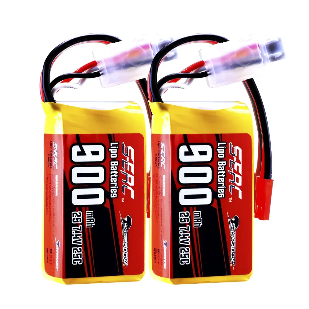 2packs  2S 7.4V Lipo Battery 900mAh 1350mAh 20C 25C Soft Pack with JST XT30 Plug for RC Airplane Quadcopter Helicopter