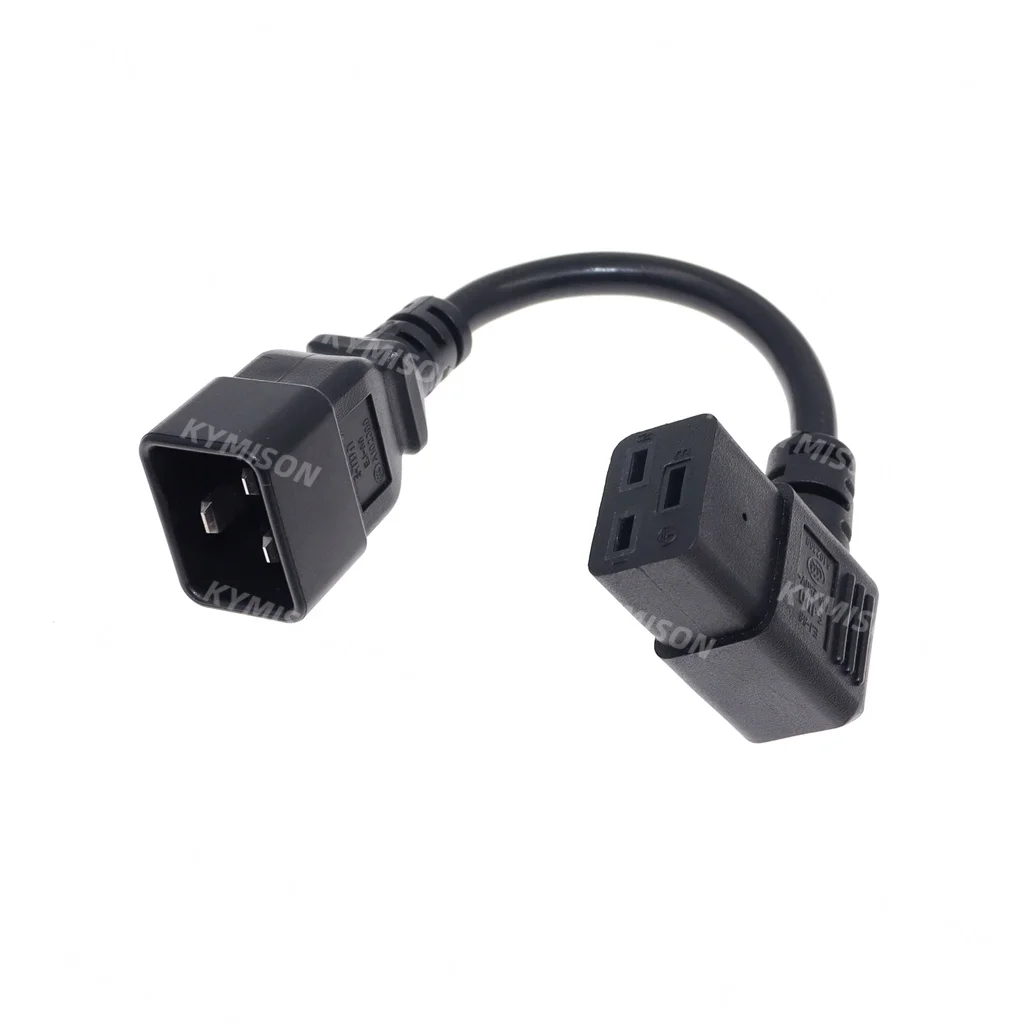 IEC320 C20 to Right Angle C19 Power Cable Cord for Server/PDU 16A Heavy-Duty Computer Power Cord L-shaped