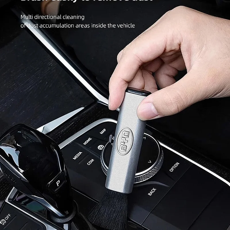 Automobile Air‑Outlet Retractable Dust Cleaning Brush For BYD Atto 3 Seal Dolphin Han Tang Song Yuan Soft Bristle Interior Care