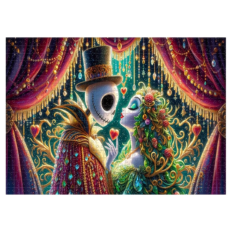 Nightmare Before Christmas Jack Skellington & Sally 1000pcs Jigsaw Puzzle - Challenging Large Jigsaw for Adults, Tim -Inspired
