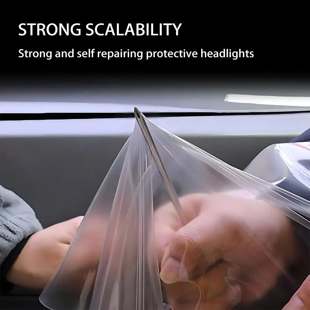 بولي TPU المصباح الخلفي طبقة رقيقة واقية لمعان ضوء شفاف/أسود داكن التفاف غطاء الفيلم احباط ملصق فيلم مدرع للسيارات #4