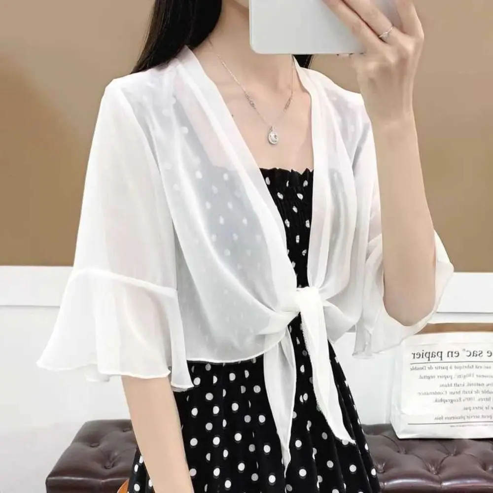 Thin Jacket Chiffon Chiffon Shawl Multicolor Short Tulle Shawl Thin Coat Women