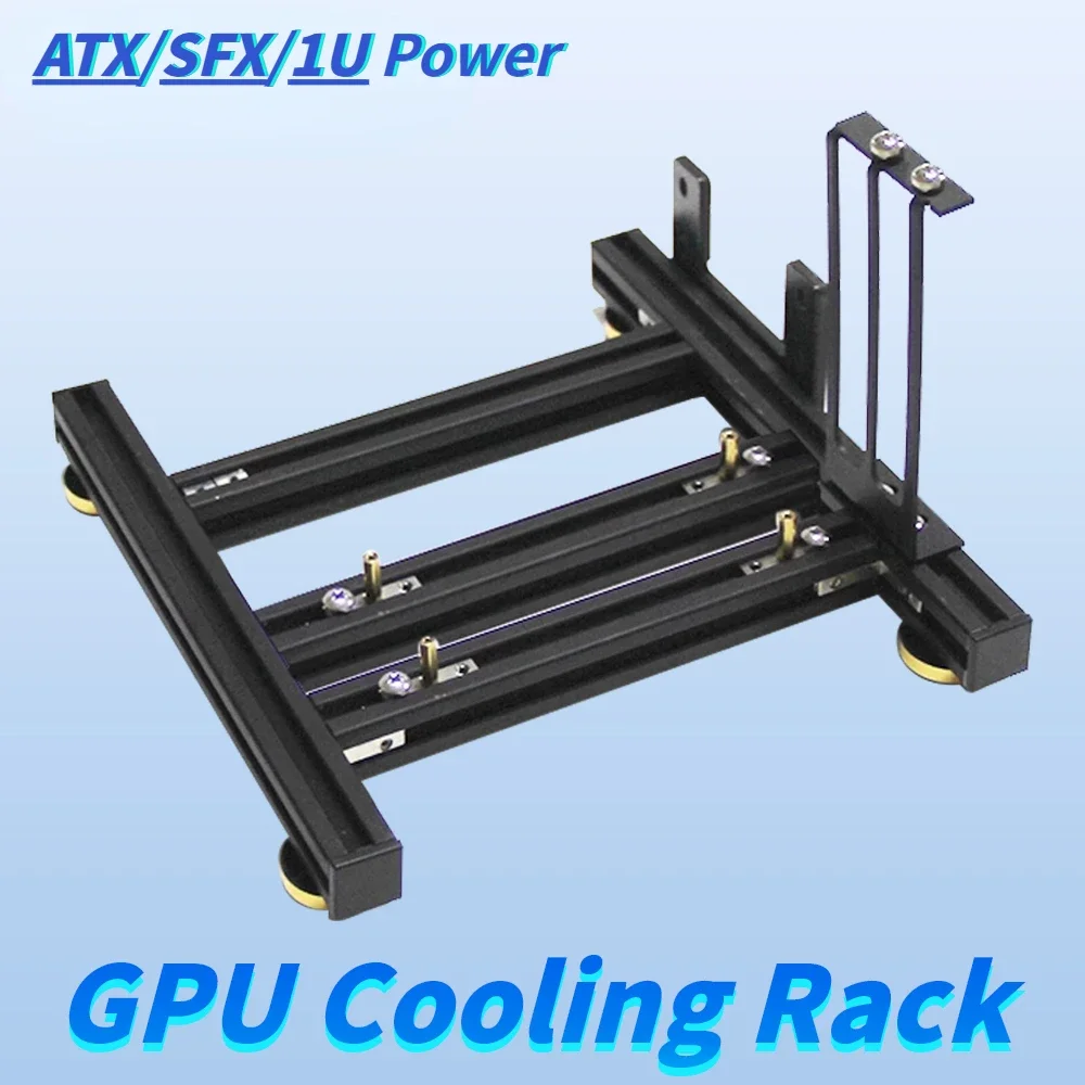 Soporte de tarjeta gráfica externa para manualidades, Base de potencia ATX SFX, Soporte de doble GPU para tarjeta de vídeo, marco fijo de aluminio