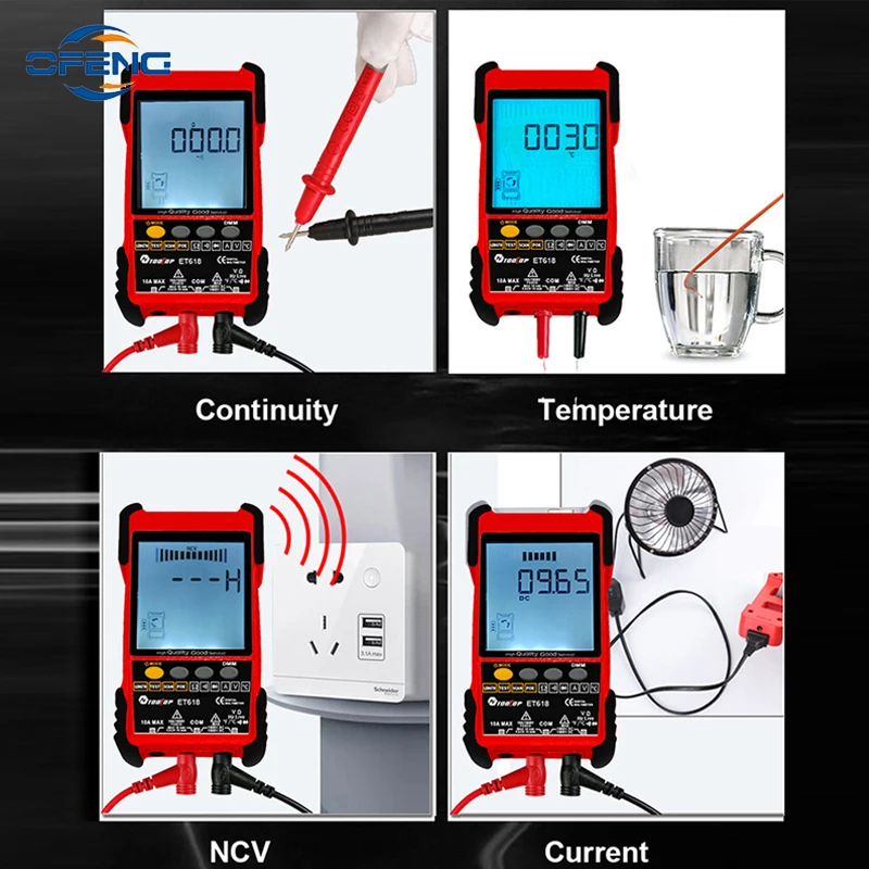 Imagem -04 - Rede Cabo Tester com Display Lcd Pesquisa Digital Teste Poe o Emparelhamento Comprimento Wiremap Tester Personalizado Et616 Et618