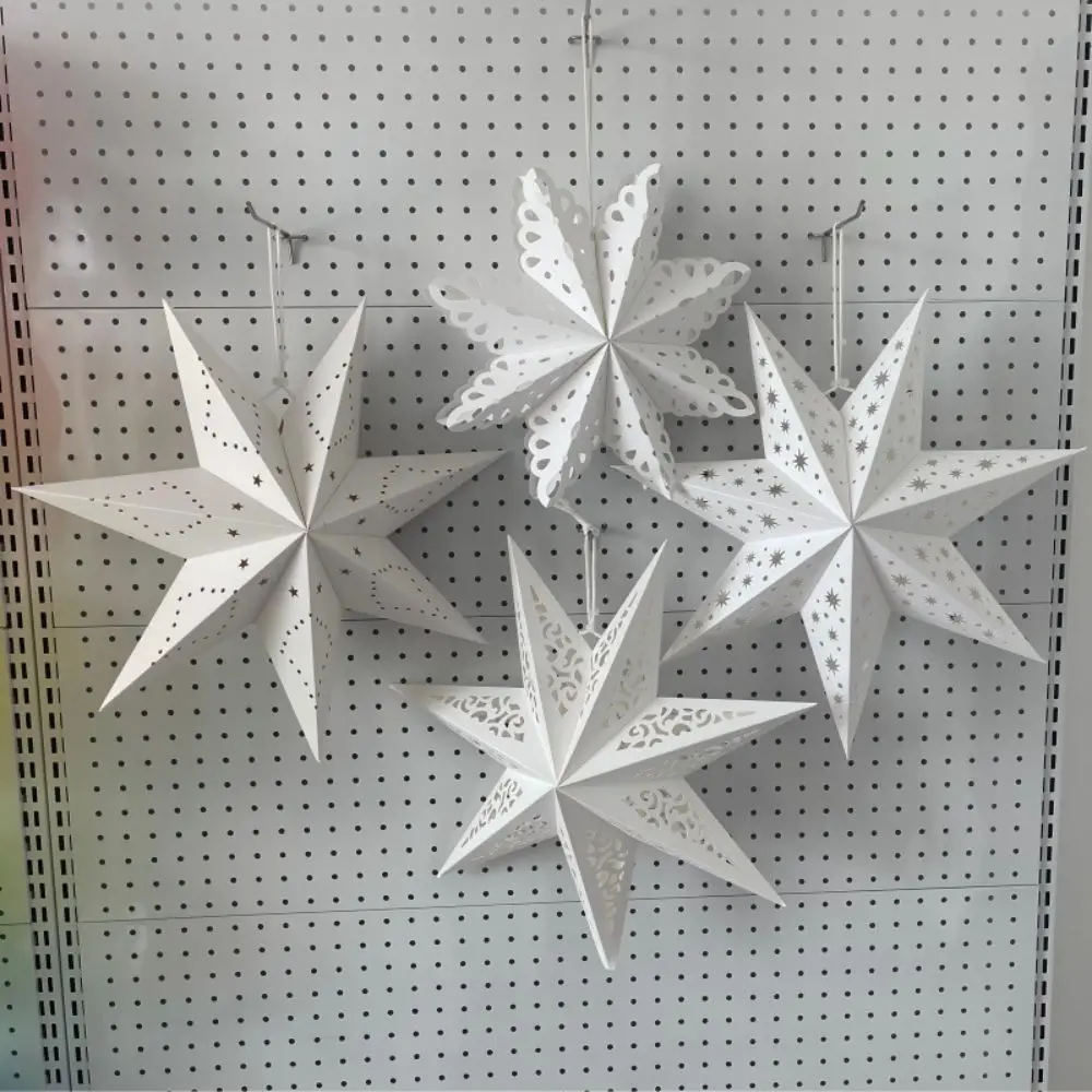 Hollow Out Christmas Hanging Decoration DIY Colorful Paper Star Pendant Home Decor New Year Lampshade Paper Lantern