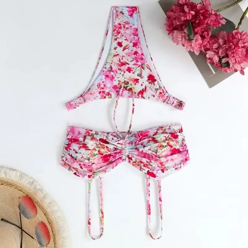 

Сексуальные бикини с принтом 2025, женский купальник с эффектом пуш-ап, женский пляжный купальник, купальные костюмы, бразильский комплект бикини, купальщица в бассейне