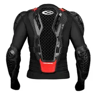 Chaqueta de motocicleta de verano para hombre, armadura corporal, armadura de motocicleta, chaqueta de carreras de Motocross, protección para Moto, negro y rojo