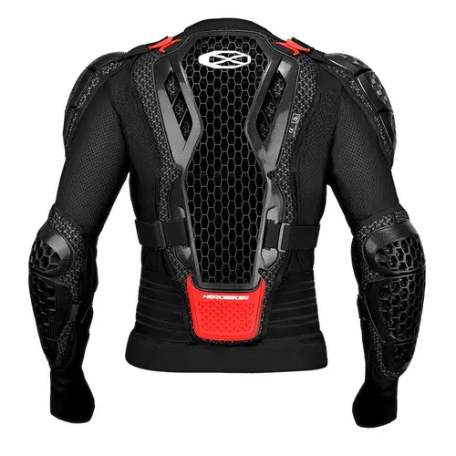 Chaqueta de motocicleta de verano para hombre, armadura corporal, armadura de motocicleta, chaqueta de carreras de Motocross, protección para Moto, negro y rojo