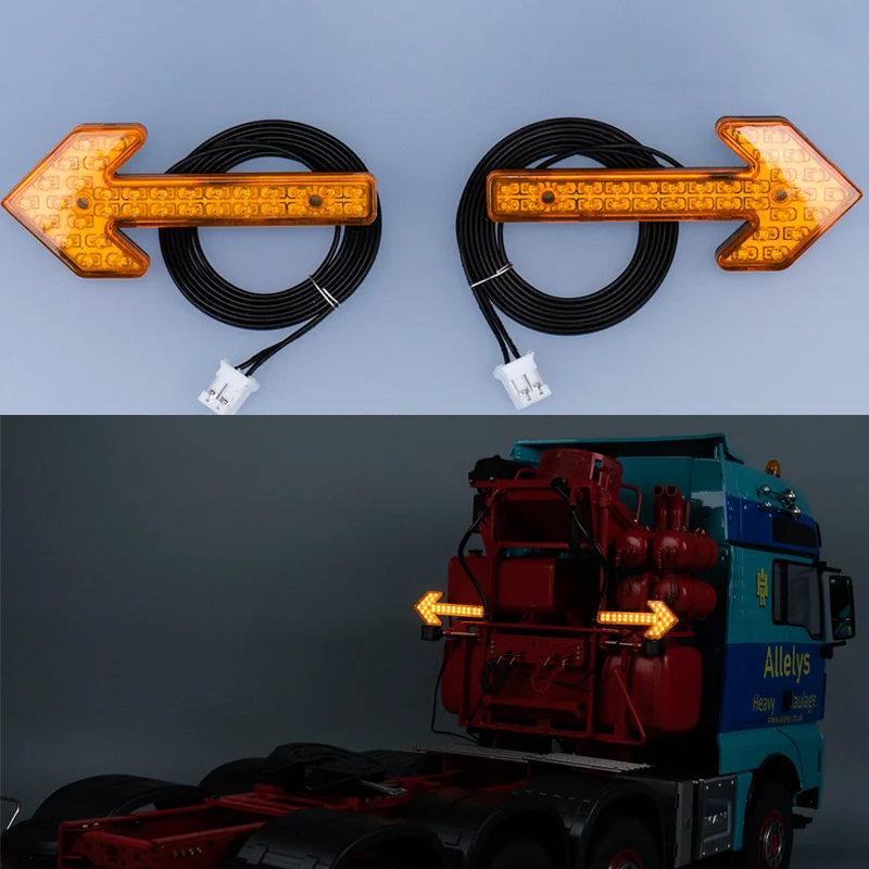 

Светодиодная сигнальная лампа JUWUBA со стрелкой, двойная вспышка для 1/14 Tamiya RC Самосвал SCANIA 770S R620 VOLVO BENZ Arocs MAN TGX Car