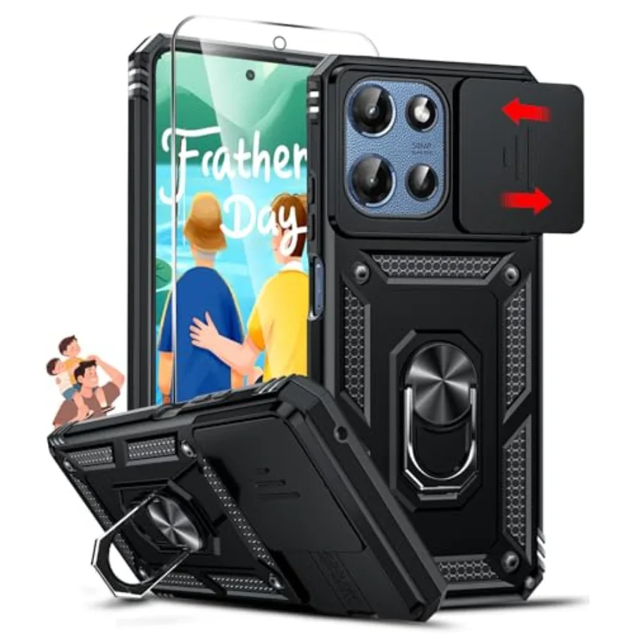 

for Moto G-2025 Case/Moto G 2026 Phone Case/Moto G-Play 2026 Case: with Slide Camera Cover Screen Protector, Military-Grade And