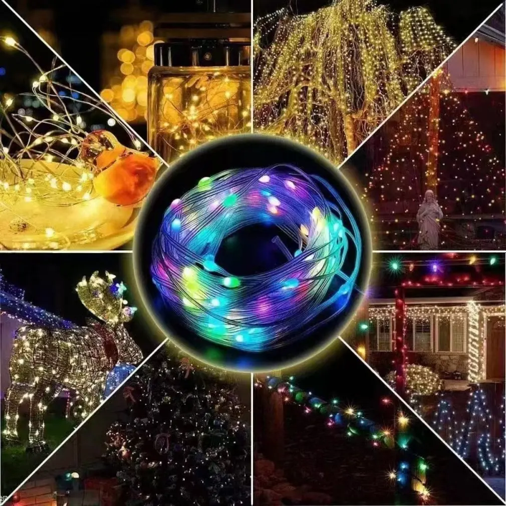 Decorazioni natalizie per la casa 2023 Led festone Fairy Lights 10M capodanno 2024 Street Garland On The House