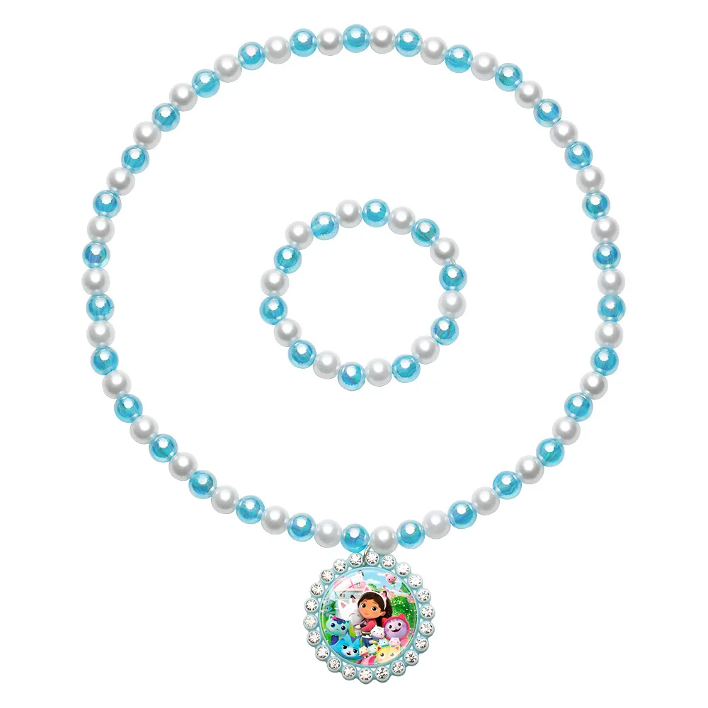 2 قطعة مجموعات مجوهرات غابي دولهاوس للنساء أنيمي القلائد سلسلة سوار الفتيات تأثيري قلادة الإسورة اللعب الكلاسيكية الاطفال هدية