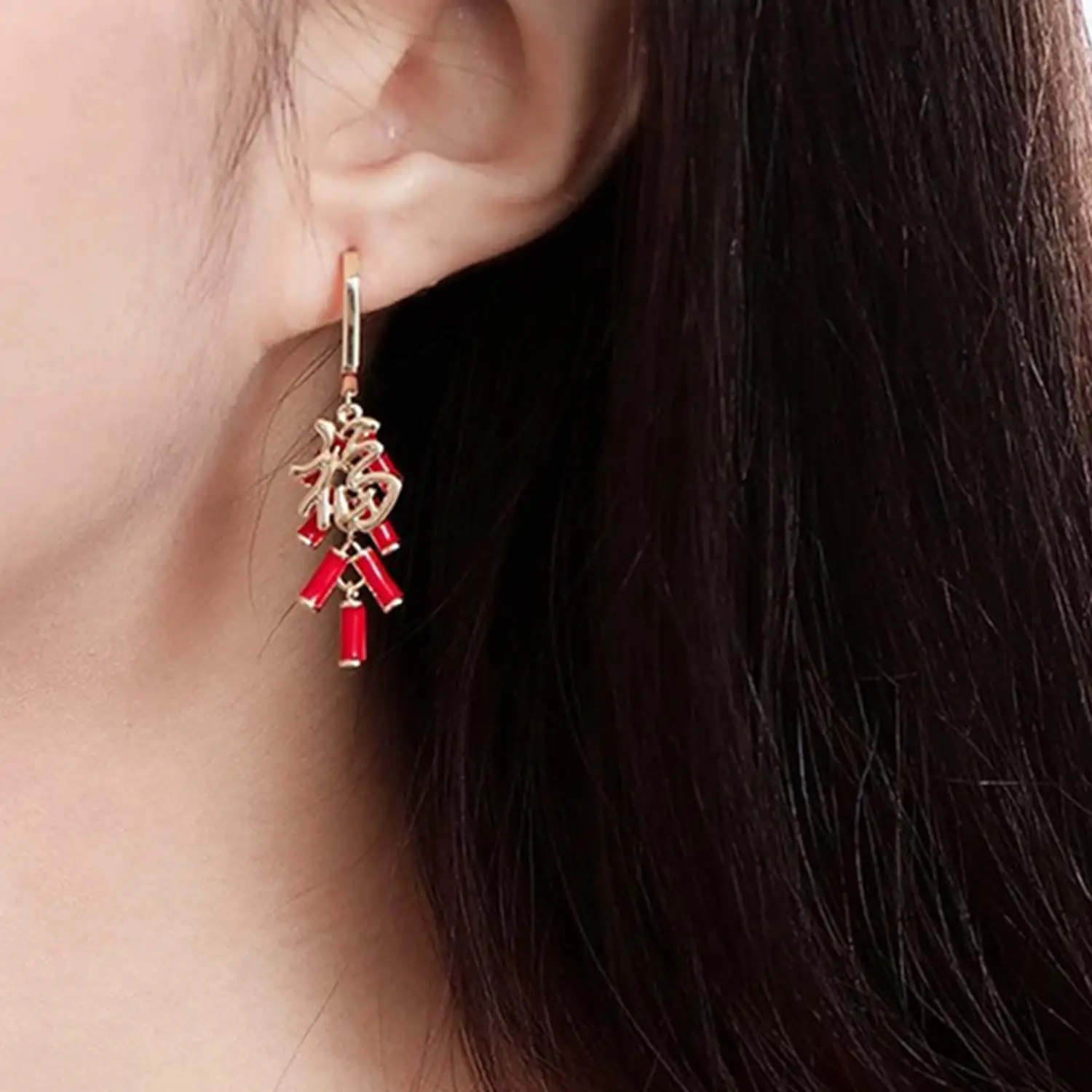 Red Earrings For Girls 2025 New Year Gift Women Tassel Firecracker Drop Earrings Chinese Style Lucky Earrings Fashion Jewelry