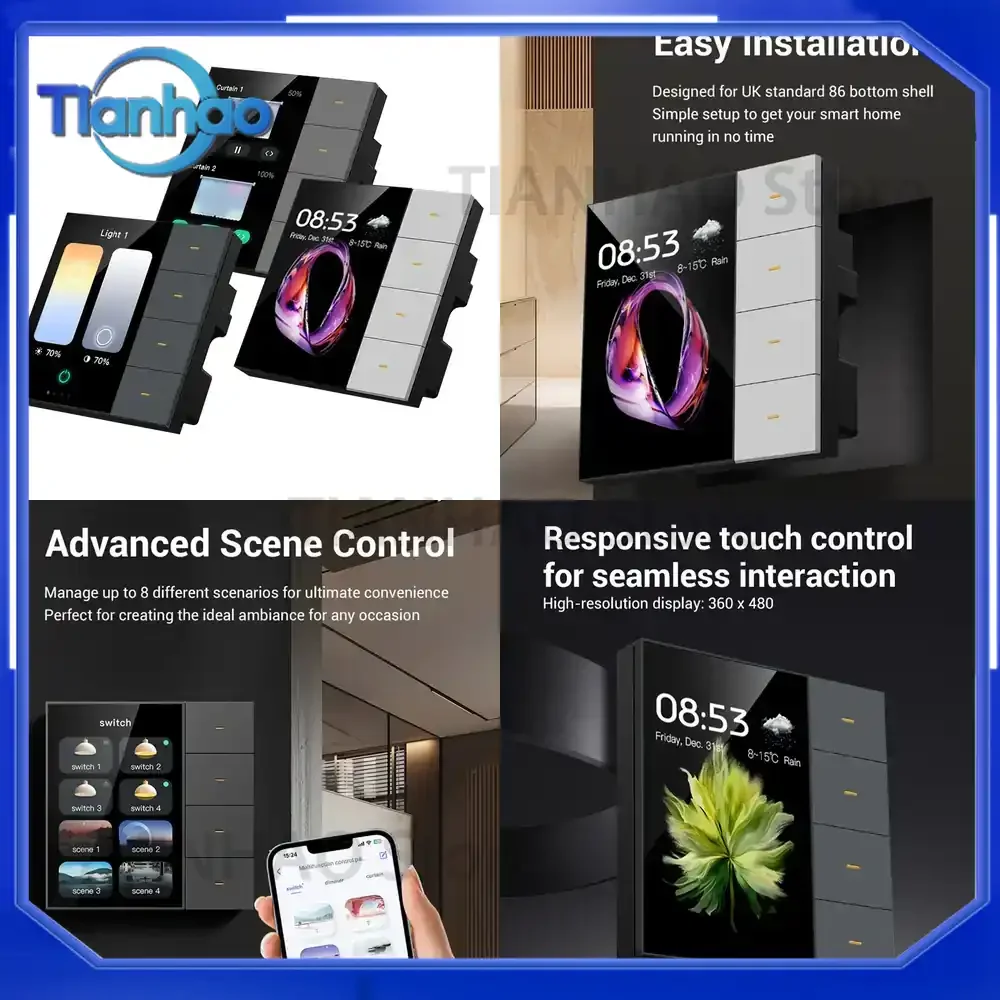 Smart Switch Panel with Touch Controls 8 Scene Control Multi-function Home Automation Radar Induction for 2025