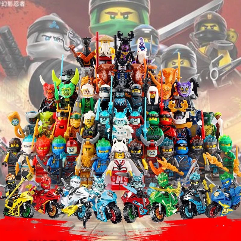 24 pièces personnages d'anime figurines Ninja Garmadon Jay Lloyd Samukai Cole Harumi Ultra Violet Pyro serpent bloc de construction jouets pour enfants