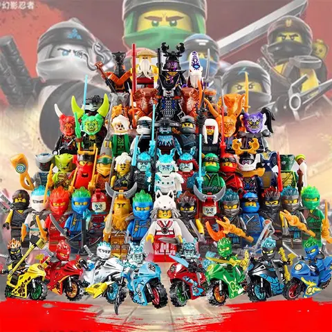 24 Pieces Anime Characters Ninja Figures Garmadon Jay Lloyd Samukai Cole Harumi Ultra Violet Pyro Snake Building Block Kids Toys