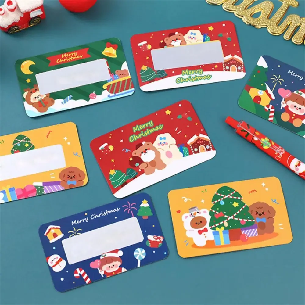 20Pcs/80pcs Christmas Scratch Cards Film Coated Stickers Off Labels DIY Holiday Gift Party Game Children's Redemption Vouchers