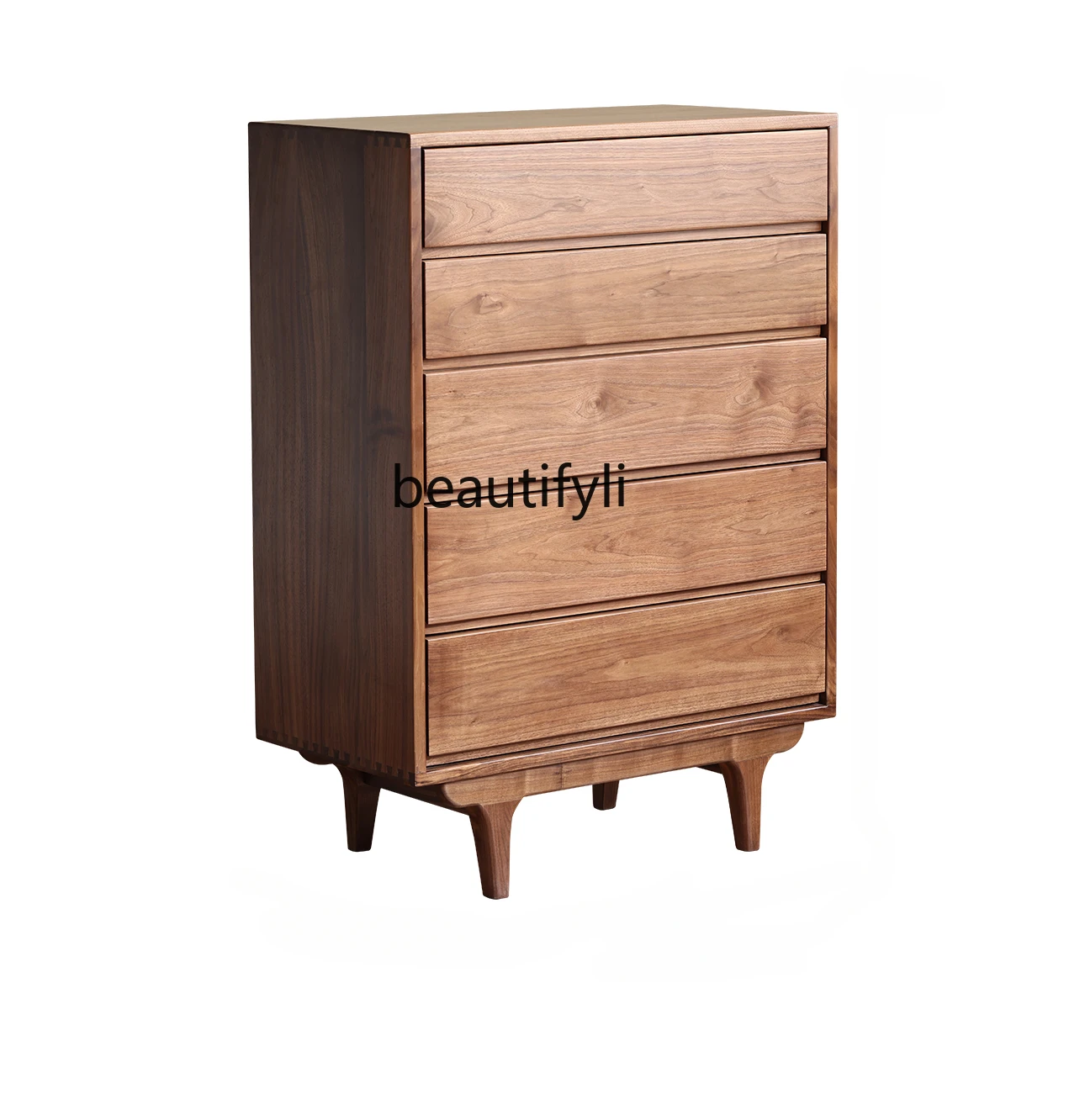 

North American black walnut chest of drawers Nordic simple solid wood antique small apartment living room bedroom storage