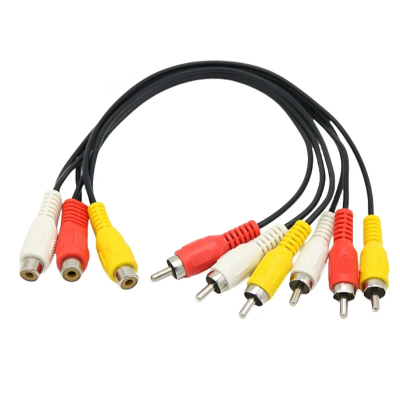 3RCA Male To 6rca Female Video Cable Dvd 3 Female To 6 Male Lotus Av Cable Set-top Box Shared Adapter Cable A3