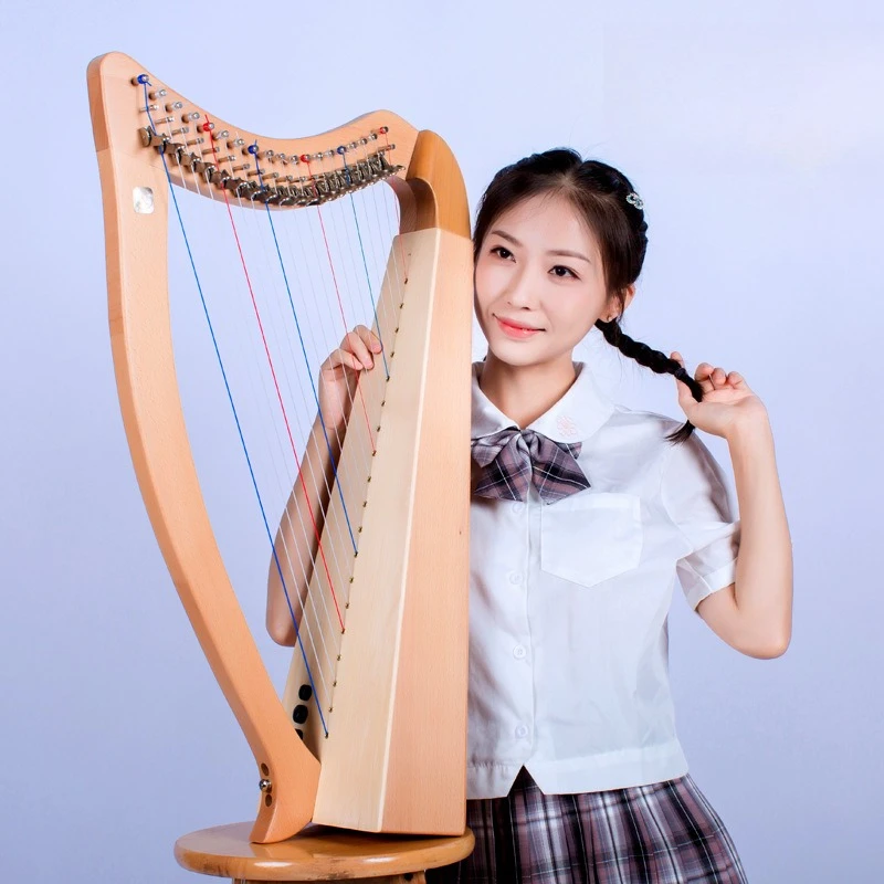 Introduction to the Harp Irish Small Harp 19-String Portable Small Beginner Instrument Chromatic Keys