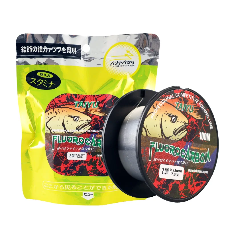 TAIYU 100m Fluorocarbon Fishing Line High Quality Materials Imported from Japan Standard Durable Leader Wire Carp Fishing Line