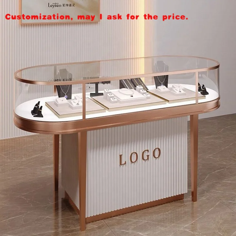 

Изготовленный на заказ овальный роскошный ювелирный выставочный зал, витрина, подставка для шкафа с бриллиантами, счетчик, витрина для ювелирных изделий