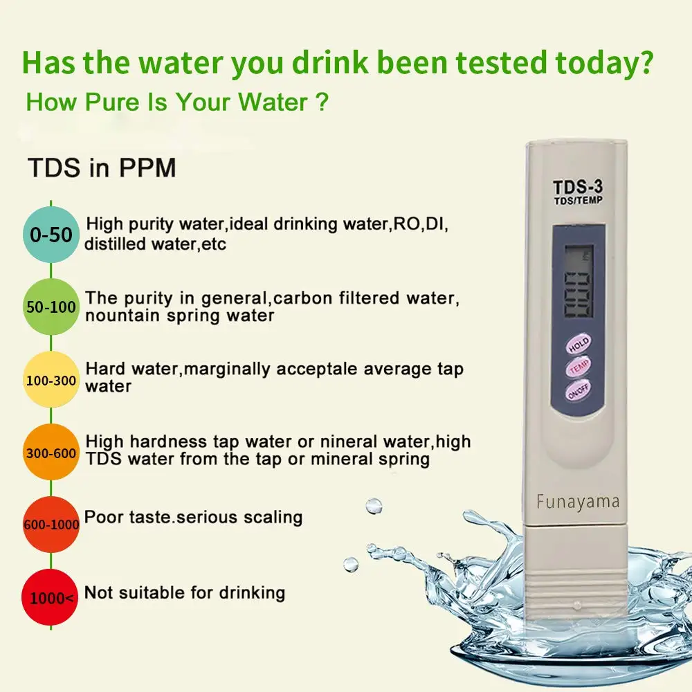 قلم اختبار جودة المياه TDS لشرب حمامات السباحة وأحواض السمك - أداة اختبار دقيقة لنقاء المياه