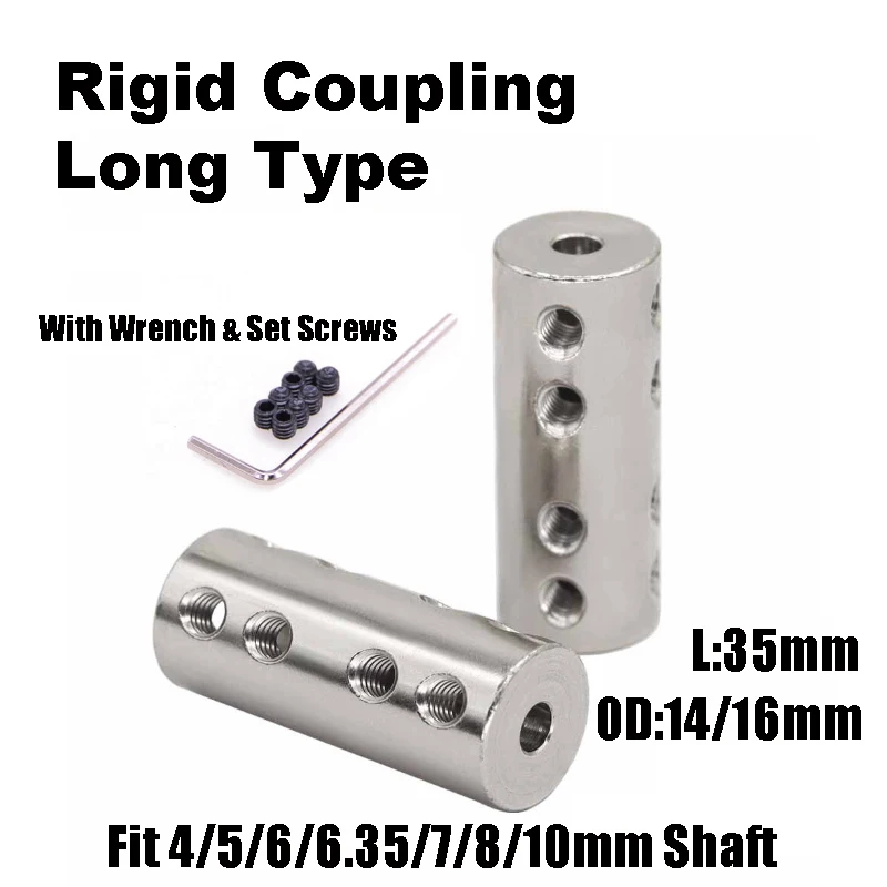 Yiqianyuan D14/16*l35 Extended Cylindrical Coupling ( Shaft Coupler With Set Screws For Motor Drive Transmission