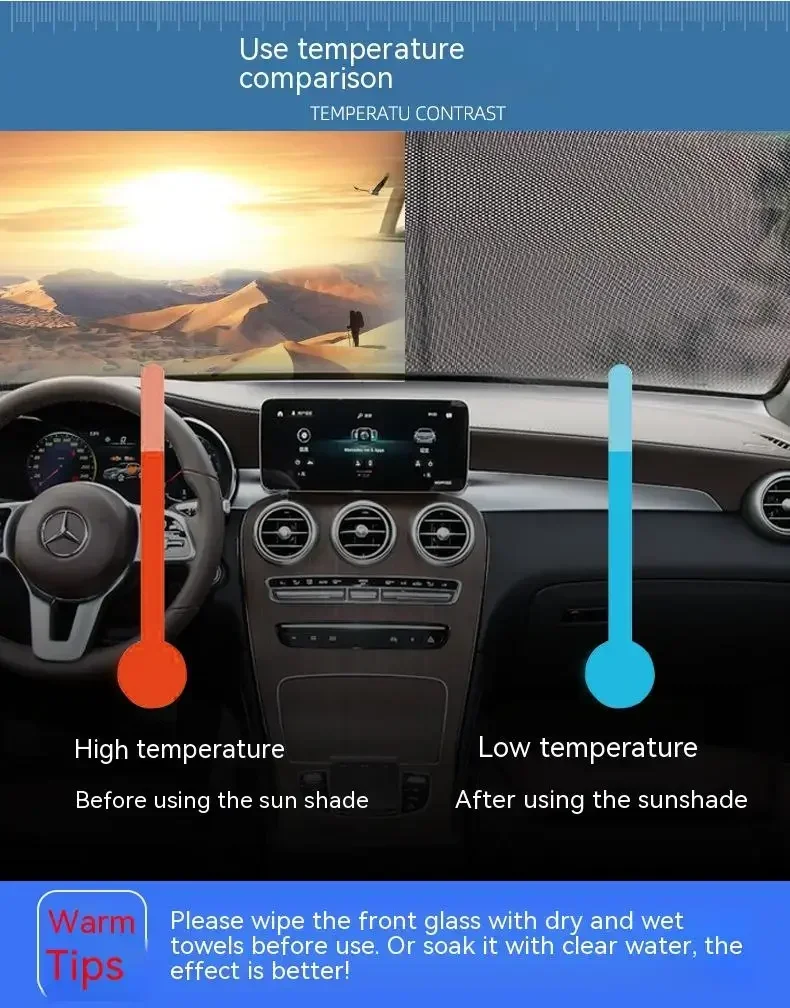 Tende a rullo retrattili automatiche Parasole per auto Camera da letto Cucina Tenda oscurante Protezione solare Isolamento termico Tenda solare senza chiodi