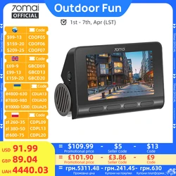 70mai-Caméra de tableau de bord avec GPS, UHD 4K, 150FOV, ADAS, Parking 24h, Connectivité 4G, DVR de voiture, 4G HDR Tourists Channel Route Tracking